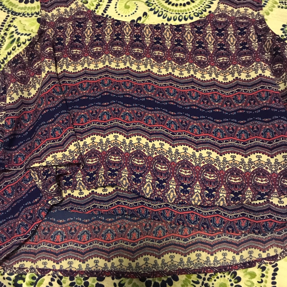 Charlotte Russe Patterned Crop Top w/ Detail back